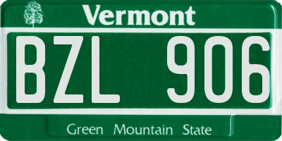 VT license plate BZL906