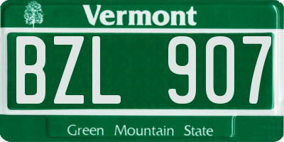 VT license plate BZL907