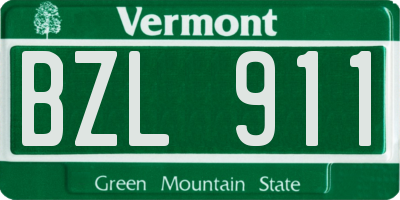 VT license plate BZL911