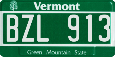 VT license plate BZL913