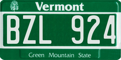 VT license plate BZL924