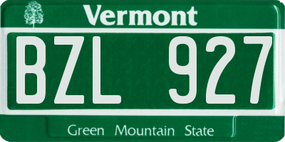 VT license plate BZL927