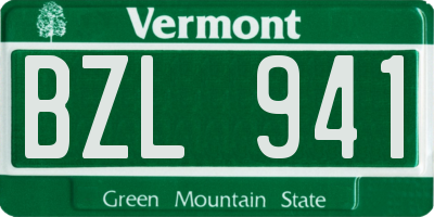 VT license plate BZL941