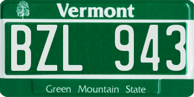 VT license plate BZL943