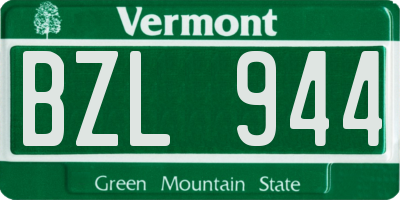 VT license plate BZL944