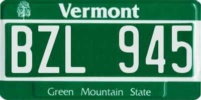 VT license plate BZL945