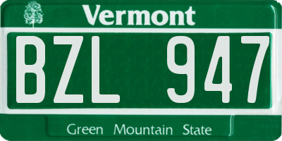 VT license plate BZL947