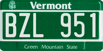 VT license plate BZL951