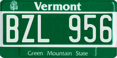 VT license plate BZL956
