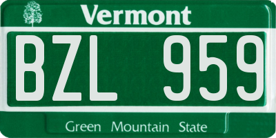 VT license plate BZL959
