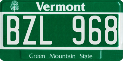 VT license plate BZL968