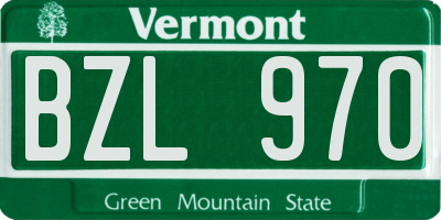 VT license plate BZL970
