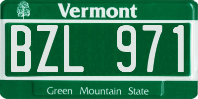 VT license plate BZL971