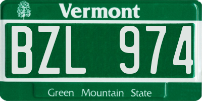 VT license plate BZL974