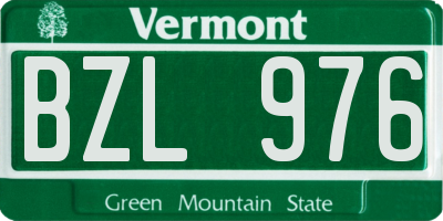 VT license plate BZL976