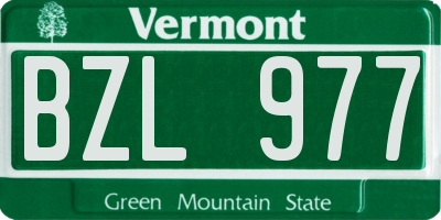 VT license plate BZL977