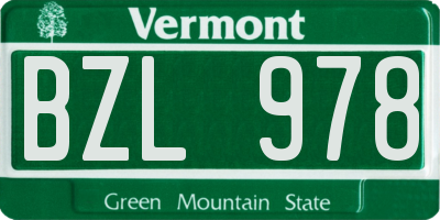 VT license plate BZL978