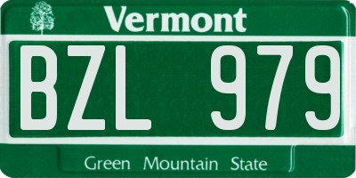 VT license plate BZL979