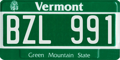 VT license plate BZL991
