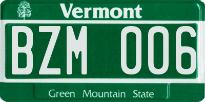VT license plate BZM006