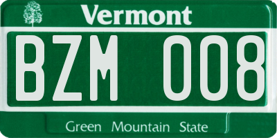 VT license plate BZM008
