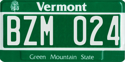 VT license plate BZM024
