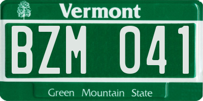 VT license plate BZM041