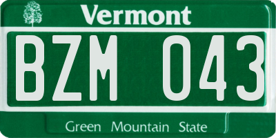 VT license plate BZM043