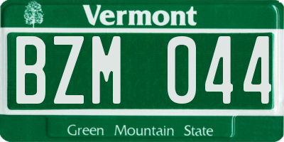 VT license plate BZM044