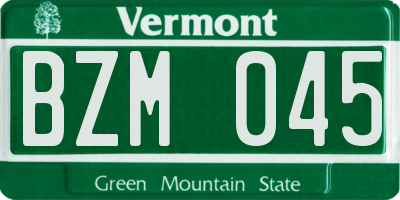 VT license plate BZM045