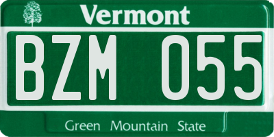 VT license plate BZM055
