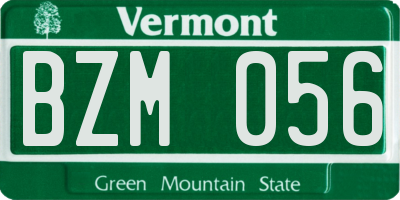 VT license plate BZM056