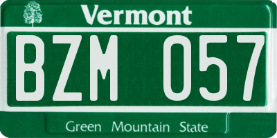 VT license plate BZM057