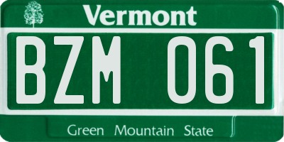 VT license plate BZM061