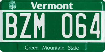 VT license plate BZM064