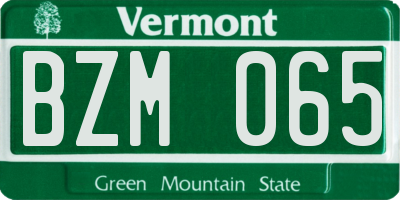 VT license plate BZM065