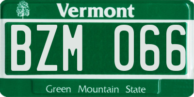 VT license plate BZM066