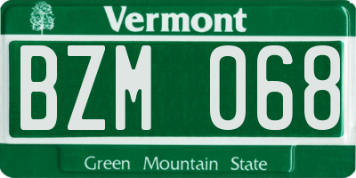 VT license plate BZM068