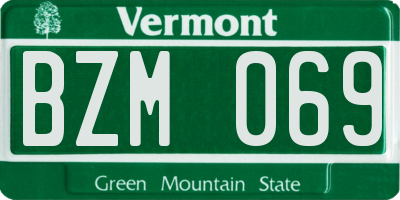 VT license plate BZM069