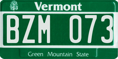 VT license plate BZM073