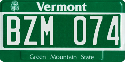 VT license plate BZM074