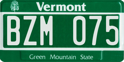 VT license plate BZM075