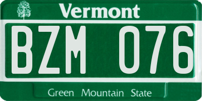VT license plate BZM076