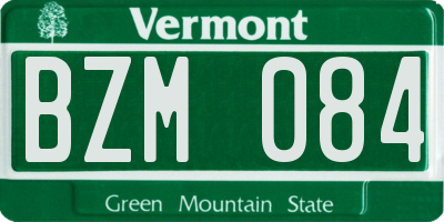 VT license plate BZM084