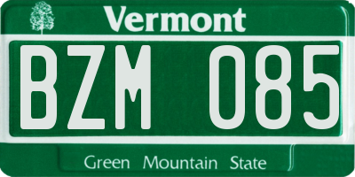 VT license plate BZM085