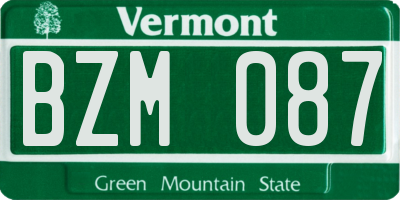 VT license plate BZM087