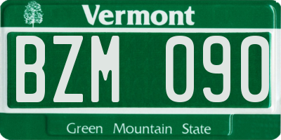 VT license plate BZM090