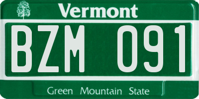 VT license plate BZM091