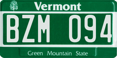 VT license plate BZM094