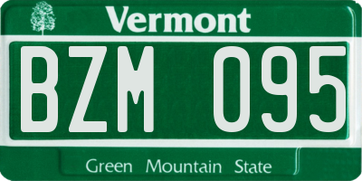VT license plate BZM095